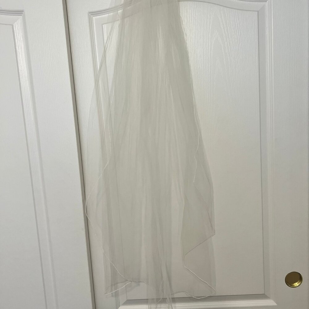 JL Johnson - Rum Pink Bride Veil - 40 Inch Long to 25 In Long - Goes With Ivory!